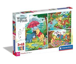 Clementoni - 25232 - Disney - Supercolor - Winnie l'ourson - 3 x 48 Pièces - Puzzles du Dessin Animé - Jeu de Création et Logique pour Enfants à partir de 3 Ans et Plus