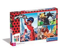Clementoni - 25234 - Supercolor - Miraculous - 3 x 48 Pièces - Puzzles du Dessin Animé - Jeu de Création et Logique pour Enfants à partir de 3 Ans et Plus