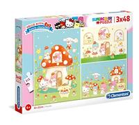 Clementoni - 25246 - Supercolor Puzzle - Hello Kitty - 3x48 pièces, Puzzle pour Enfants