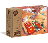 Clementoni - 25254 - Play for Future - Disney Pixar - Cars - 3 x 48 Pièces - Puzzles du Film d'Animation - 100% Matériaux Recyclés - pour Enfants à partir de 4 Ans et Plus