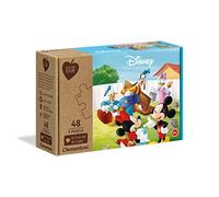 Clementoni - 25256 - Play for Future - Disney - Mickey et Ses Amis - 3 x 48 Pièces - Puzzles du Dessin Animé - 100% Matériaux Recyclés - pour Enfants à partir de 4 Ans et Plus