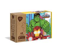 Clementoni - 25257 - Play for Future - Marvel - Super Hero Adventures - 3 x 48 Pièces - Puzzles du Dessin Animé - 100% Matériaux Recyclés - pour Enfants à partir de 4 Ans et Plus