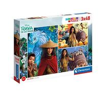 Clementoni - 25259 - Supercolor Puzzle - Disney Raya - 3x48 pièces - Puzzle Enfant - boîte de 3 Puzzles (48 pièces) - fabriqué en Italie, 4 Ans et Plus