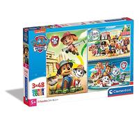 Clementoni - 25262 - Supercolor - Pat'Patrouille - 3 x 48 Pièces - Puzzles du Dessin Animé - Jeu de Création et Logique pour Enfants à partir de 5 Ans et Plus -