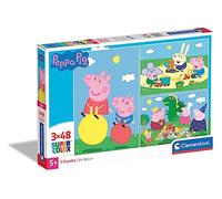 Clementoni - 25263 - Supercolor - Peppa Pig - 3 x 48 Pièces - Puzzles du Dessin Animé - Jeu de Création et Logique pour Enfants à partir de 5 Ans et Plus -