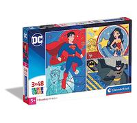 Clementoni - 25272 - Supercolor - DC Comics - 3 x 48 Pièces - Puzzles des Héros de la Licence - Jeu de Création et Logique pour Enfants à partir de 5 Ans et Plus -