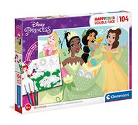Clementoni - 25714 - Supercolor Puzzle Doble Face Colouring - Disney Princess - 104 pièces - Puzzle Enfant - Puzzle à colorier - fabriqué en Italie, 6 Ans et Plus