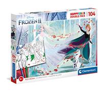 Clementoni - 25716 - Supercolor Puzzle Doble Face Colouring - La Reine des Neiges - 104 pièces - Puzzle Enfant - Puzzle à colorier - fabriqué en Italie, 6 Ans et Plus
