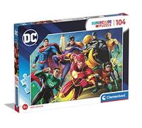 Clementoni- Puzzle Superheroes DC Comics 104pzs Does Not Apply Supercolor Justice League-104 pièces, 6 Ans Enfant Dessin animé, Super héros-fabriqué en Italie, 25721, Multicolore, Medium