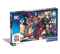 Clementoni - 25722 - Supercolor - DC Comics - 104 Pièces - Puzzle de la Justice League - Jeu de Création et Logique pour Enfants à partir de 6 Ans et Plus -