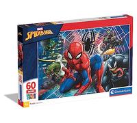 Clementoni - 26444 - Marvel - Supercolor - Spiderman - 60 Maxi Pièces - Puzzle du Dessin Animé - Jeu de Création et Logique pour Enfants à partir de 4 Ans et Plus