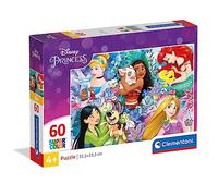 Clementoni - 26995 - Disney Princess - Supercolor - 60 Pièces - Puzzle des Princesses Disney - Jeu de Création et Logique pour Enfants à partir de 4 Ans et Plus