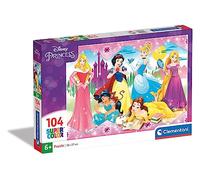 Clementoni - 27086 - Disney Princess - SuperColor - 104 Pièces - Puzzle des Princesses Disney - Jeu de Création et Logique pour Enfants à partir de 6 Ans et plus