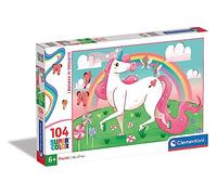 Clementoni - 27109 - Supercolor - 104 Pièces - Puzzle de Licorne Brillante - Je Crois aux Licornes - Jeu de Création et Logique pour Enfants - Dès 6 Ans et Plus