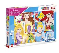 Clementoni - 27146 - Supercolor - Disney Princess - 104 Pièces - Puzzle des Princesses Disney - Jeu de Création et Logique pour Enfants à partir de 6 Ans et Plus