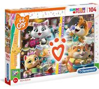 Clementoni 27539 - 44 Cats - 104 pièces puzzle - Glitter Effect