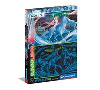 Clementoni Puzzle Supercolor Glowing Lights Disney La Reine des Neiges 2 - 104 pièces, dès 6 ans