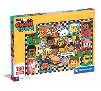 Clementoni 29066 Supercolor Emoji Town-180 Pieces, Jigsaw Kids Age 7, Puzzle Car