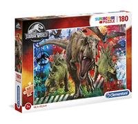 Clementoni - 29106 - Supercolor - Jurassic World - 180 Pièces - Puzzle des Dinosaures du Film - Jeu de Création et Logique pour Enfants à partir de 7 Ans et Plus -