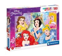 Clementoni Puzzle Disney Princesses Supercolor 180 pièces 7 ans+ Illustrations colorées