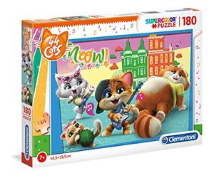 Clementoni - 29763 - Supercolor Puzzle - 44 Cats - 180 pièces - Puzzle Enfant - fabriqué en Italie, 7 Ans et Plus