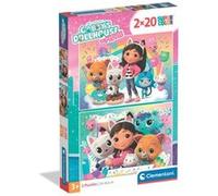 CLEMENTONI - 2x20 pieces - Gabby's Dollhouse Palette pastel vive (rose, turquoise, violet, jaune)