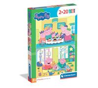 Clementoni – Puzzle enfant Peppa Pig 2x20 pièces – Double image – Dès 3 ans