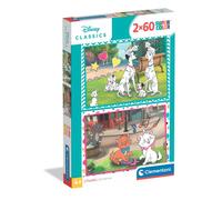 Clementoni – Puzzle enfant Disney Classic – 2x60 pièces – 4 ans+ – Jeu évolutif – Idée cadeau