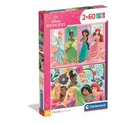 Clementoni Puzzle enfant Disney Princess Walt Disney 2x60 pièces Fabriqué en Italie 24824