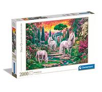 Puzzle 2000 pièces - CLEMENTONI - Licornes dans le jardin - Fantastique - Adulte - Blanc