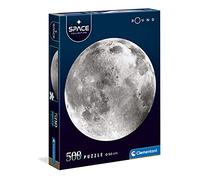 Clementoni - 35018 - Jeu de Création et Logique pour Enfants - à Partir de 10 Ans et Plus - Round - Space Collection de Haute Qualité - - 500 Pièces - La Lune