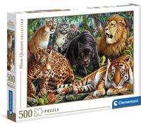 Clementoni - 35126 Collection Puzzle - Wild Cats - Puzzle 500 pièces à partir de 14 ans, puzzle pour adultes avec objets cachés, jeu d'adresse pour toute la famille