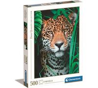 Clementoni - 35127 Collection Puzzle - Jaguar In The Jungle - Puzzle 500 pièces à partir de 14 ans, puzzle pour adultes avec objets cachés, jeu d'adresse pour toute la famille
