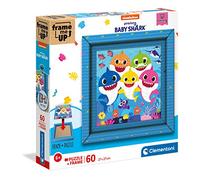 Clementoni - 38807 - Frame Me Up Puzzle - Baby Shark - 60 pièces - Puzzle Enfant, Puzzle avec Cadre - fabriqué en Italie, 6 Ans et Plus