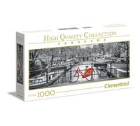 Clementoni Puzzle 39440 – Bicyclette à Amsterdam, 1000 pièces – Panorama, dès 14 ans