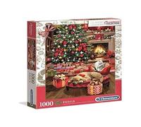 Clementoni - 39580 - Christmas Collection - Christmas by The Fire - Puzzle Adulte 1000 pièces, Puzzle Noel - fabriqué en Italie, Puzzle Adulte Clementoni