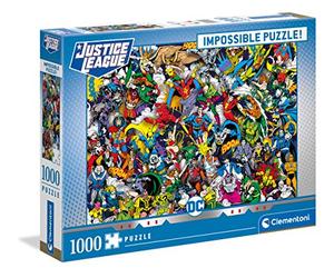 Clementoni - 39599 - DC Comics - Justice League - Jeu de Création et Logique pour Enfants - à Partir de 14 Ans et Plus - Puzzle Personnages de la Licence - Puzzle Impossible - 1000 Pièces