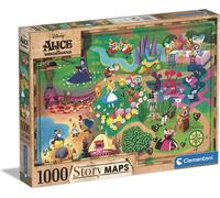 Clementoni 39667 - 1000 Teile Puzzle - Alice im Wunderland - Disney Maps
