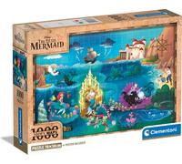 Clementoni Disney Maps Little Mermaid-1000 Pièces-Puzzle, Divertissement pour Adultes-Fabriqué en Italie, 39783