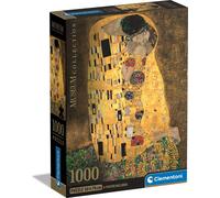 Clementoni 39790 - 1000 Teile Puzzle - Museum Collection Compact - Klimt - Der Kuss