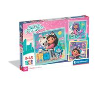 Clementoni - Puzzle Enfant Gabby’s Dollhouse 3x48 Pièces - 5 Ans et + - Jeu de société ludique - Idée Cadeau