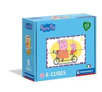 Clementoni - 44009 - PlayForFuture - Peppa Pig - 6 Cubes - Jeu de Création et Logique pour Enfants - Puzzles pour Enfants à partir de 2 Ans et plus -