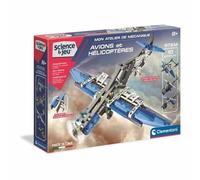 Clementoni - 52225 - Science et Jeu - Mon Atelier de Mécanique - Avions et Hélicoptères - Jeu de Construction et Création pour Enfants - Dès 8 Ans et plus - 10 Modèles Réalisables