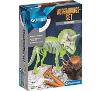 Clementoni 59273 Galileo Discovery - Kit d'excavation Tricératops passionnant pour Enfants, Creuser des fossiles de Dinosaures pour Les Petits chercheurs à partir de 7 Ans