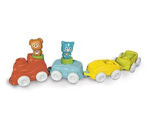 Clementoni - 80516 - Soft Clemmy - Soft Animals Train - Jouet Premier Âge 6 Mois (Italien, Anglais, Français, Allemand, Espagnol, Néerlandais Et Polonais), Made in Italy Exclusivité Amazon