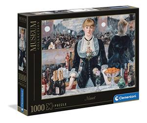 Clementoni Al Bergere Manet 1000pzs Does Not Apply Museum Collection Bar Folie Bergers 1000 pièces, Art, Puzzle Artiste, Divertissement pour Adulte-fabriqué en Italie, 39661, Multicolore, Medium