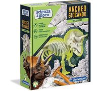 Clementoni - Archéogiocando Triceratops Lumineux au Dark Jeu Scientifique, Multicolore, 19164