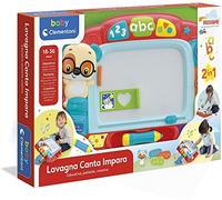 Clementoni Baby Ardoise Chante et Apprendre Magnétique Enfants 18-36 mois, Centre d'activités pour la petite enfance, pour dessiner, enseigner des chiffres, des mots et des formes, avec formules et
