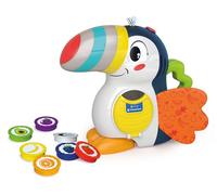 Clementoni Baby Giuliano Il Tucano, Centre d'activités pour Enfants 12 Mois et 2 Modes de Jeu pour Apprendre des Mots et des Couleurs, avec 7 jetons Fruits, lumière de Nuit, Langue Italienne, 17956
