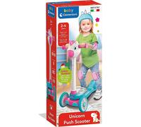 Clementoni- Baby Unicorn Push Scooter-Monopattino Fille 2 Ans Avec 3 Roues